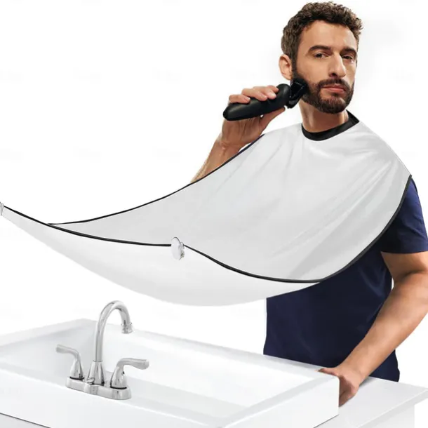 Beard Bib New Version Beard Catcher Apron for Shaving and Trimming Adjustable Neck Straps Hair Clippings Catcher Grooming Beard Apron for Men Beard & Mustache Care