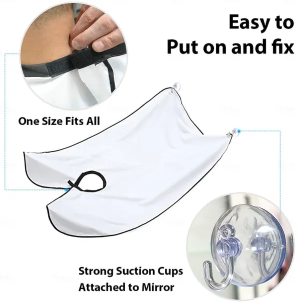 Beard Bib New Version Beard Catcher Apron for Shaving and Trimming Adjustable Neck Straps Hair Clippings Catcher Grooming Beard Apron for Men Beard & Mustache Care