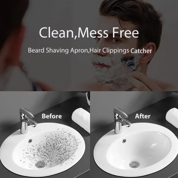 Beard Bib New Version Beard Catcher Apron for Shaving and Trimming Adjustable Neck Straps Hair Clippings Catcher Grooming Beard Apron for Men Beard & Mustache Care