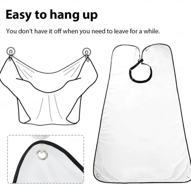Beard Bib New Version Beard Catcher Apron for Shaving and Trimming Adjustable Neck Straps Hair Clippings Catcher Grooming Beard Apron for Men Beard & Mustache Care
