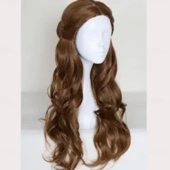 Beauty and The Beast Princess Bella Wig Cosplay Women Long Wavy Brown Synthetic Hair Party Role Play Wigs Halloween Wig