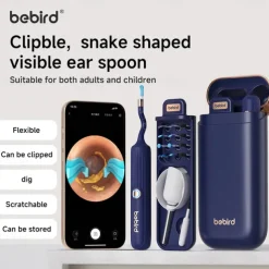 BEBIRD Earsight Plus Ear Wax Removal Tool Camera & Light Visual Earwax Cleaner with Cleaning Kit As Spade/Spoon/Pick/Tweezer Clean Ears for Family Ear-Scope Otoscope Wireless WiFi Connect