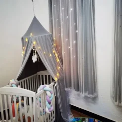 Bed Canopy for Kids Double Layer Princess Round Dome Children Dreamy Mosquito Net Bedding Girls Room Castle Play Tent Hanging House Decor Reading Nook Canopies