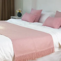 Bed Runner Bed Scarf, Linen Textured Decorative Bed Scarf for Home Hotel Bedspreads Scarves Protection Modern Solid Bed Runner for Foot of Bed Home Bedroom Bedding Decoration