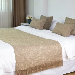 Bed Runner Bed Scarf, Linen Textured Decorative Bed Scarf for Home Hotel Bedspreads Scarves Protection Modern Solid Bed Runner for Foot of Bed Home Bedroom Bedding Decoration