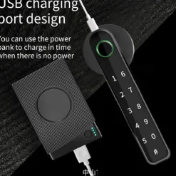 Bedroom Door Double Row Graffiti Smart Lock Home Indoor Wooden Door Fingerprint Lock Office Electronic Password Door Lock