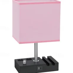 Bedroom Table Lamp American Simple Nordic Knob Dimming Mobile Phone Bracket Usbc Rechargeable Bedside Lamp