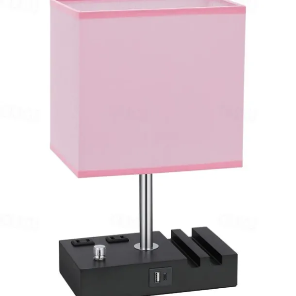 Bedroom Table Lamp American Simple Nordic Knob Dimming Mobile Phone Bracket Usbc Rechargeable Bedside Lamp