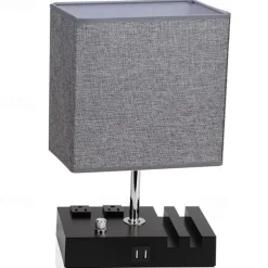 Bedroom Table Lamp American Simple Nordic Knob Dimming Mobile Phone Bracket Usbc Rechargeable Bedside Lamp