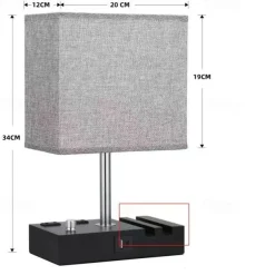 Bedroom Table Lamp American Simple Nordic Knob Dimming Mobile Phone Bracket Usbc Rechargeable Bedside Lamp