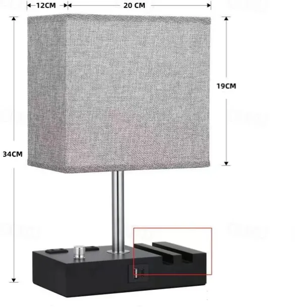 Bedroom Table Lamp American Simple Nordic Knob Dimming Mobile Phone Bracket Usbc Rechargeable Bedside Lamp