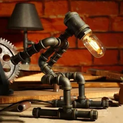 Bedside Lamp Table Lamp, Modern Retro Table Lamp 1 PCS Nightstand Lamp for Bedside Bedroom Living Room Kids Room College Home 85-265V