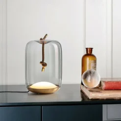 Bedside lamps Table Lamp, 3000K 18cm Modern Minimalist Art Glass Table Lamp Study Room Bedside Bed Creative Table Lamp Adjustable Classic Noble Bedroom Lamp 110-240V