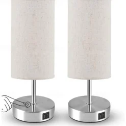 Bedside lamps with USB Charging Port Touch Sensor for Bedroom Reading Room Eye Protection Modern Contemporary Nordic Style