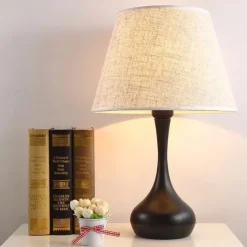 Bedside Table Lamp Desk Lamps for Bedroom, Minimalist Fabric Desk Lamp,Bedside Lamp Bedroom Warm Hotel Study Table Lamp