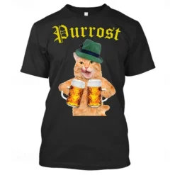 Beer Cosplay Costume T-shirt Print Classic Street Style For Couple's Men's Women's Adults' Carnival Oktoberfest Beer Hot Stamping Party Casual Daily