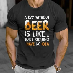Beer Cosplay Costume T-shirt Print Classic Street Style For Men's Adults' Carnival Oktoberfest Beer Hot Stamping Party Casual Daily