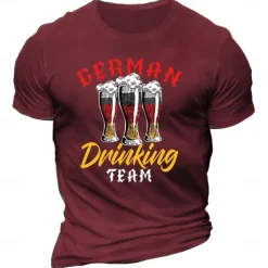 Beer Cosplay Costume T-shirt Print Classic Street Style For Men's Adults' Carnival Oktoberfest Beer Hot Stamping Party Casual Daily