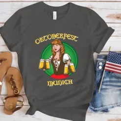 Beer Cosplay Costume T-shirt Print Classic Street Style For Women's Adults' Carnival Oktoberfest Beer Hot Stamping Party Casual Daily