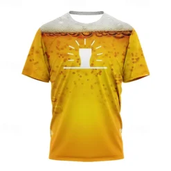Beer Cosplay Costume T-shirt Print Classic Street Style T-shirt For Couple's Men's Women's Adults' 3D Print