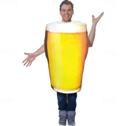 Beer Halloween Cosplay Costume Funny Costumes Carnival Costume Cosplay Funny Costume Adults' Men's Masquerade Mardi Gras Performance Halloween Masquerade Easy Halloween Costumes Dress Up
