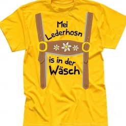 Beer T-shirt Lederhosen Print Classic Street Style For Unisex Adults' Carnival Oktoberfest Beer Hot Stamping Party Casual Daily