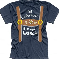 Beer T-shirt Lederhosen Print Classic Street Style For Unisex Adults' Carnival Oktoberfest Beer Hot Stamping Party Casual Daily