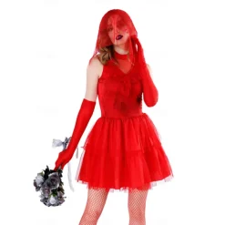 Beetlejuice Beetlejuice 2 Ghost Bride Lydia Deetz Cosplay Costume Halloween Group Couples Costumes Adults' Men's Women's Horror Wedding Party Halloween Carnival Easy Carnival Costume