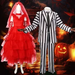 Beetlejuice Beetlejuice 2 Zombie Lydia Deetz Cosplay Costume Halloween Group Couples Costumes Adults' Men's Women's Classic & Timeless Wedding Party Halloween Carnival Masquerade Easy Carnival Costume
