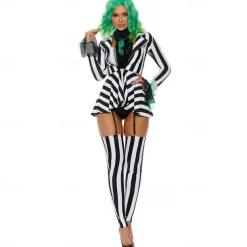 Beetlejuice Beetlejuice Outfits Stockings Cosplay Costume Movie Cosplay for Women's Adults Halloween Carnival Performance Party