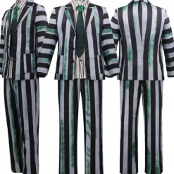 Beetlejuice Halloween Suits & Blazers Beetlejuice 2 Horror Movie Cosplay Costume Adults' Men's Carnival Party / Evening Easy Halloween Costumes Dress Up