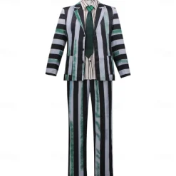 Beetlejuice Halloween Suits & Blazers Beetlejuice 2 Horror Movie Cosplay Costume Adults' Men's Carnival Party / Evening Easy Halloween Costumes Dress Up