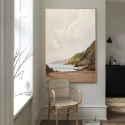 Beige Brown Painting handmade Brown wabi sabi artwork oil painting hand painted Textured Oil Painting Beige Oil Painting brown Abstract Canvas Art Modern Horizontal decor art