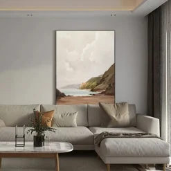 Beige Brown Painting handmade Brown wabi sabi artwork oil painting hand painted Textured Oil Painting Beige Oil Painting brown Abstract Canvas Art Modern Horizontal decor art