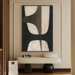 Beige Wabi Sabi oil painting handmade Wall Art Brown Beige Abstract Painting Large Black Minimalist painting Wall Art Beige Textured Canvas Painting Neutral Wall Art Decor paintings