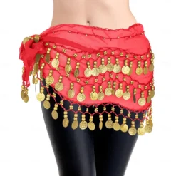 Belly Dance Adult Waist Chain Indian Dance Waist Chain Square Dance Waist Decoration Wave Chiffon Waist Chain
