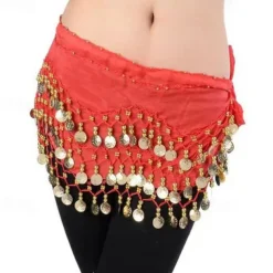 Belly Dance Adult Waist Chain Indian Dance Waist Chain Square Dance Waist Decoration Wave Chiffon Waist Chain