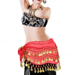 Belly Dance Adult Waist Chain Indian Dance Waist Chain Square Dance Waist Decoration Wave Chiffon Waist Chain