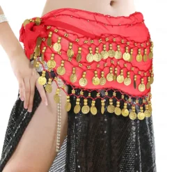 Belly Dance Adult Waist Chain Indian Dance Waist Chain Square Dance Waist Decoration Wave Chiffon Waist Chain