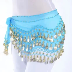 Belly Dance Adult Waist Chain Indian Dance Waist Chain Square Dance Waist Decoration Wave Chiffon Waist Chain