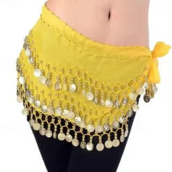 Belly Dance Adult Waist Chain Indian Dance Waist Chain Square Dance Waist Decoration Wave Chiffon Waist Chain