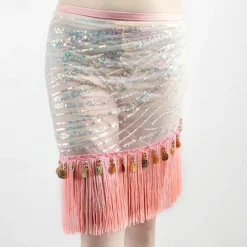 Belly Dance Belt Tassel Splicing Paillette Women's Performance Training High Polyester Tulle
