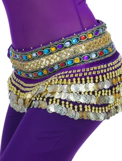 Belly Dance Coin Beading Crystals / Rhinestones Women's Training Polyester