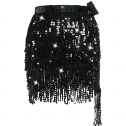 Belly Dance Costume, Skirt, Short Skirt, Carnival Sequins, Tassel, Waist Chain, Dance With Elongated Version, Oversized And Sexy