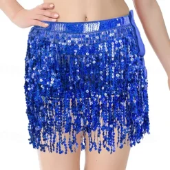 Belly Dance Costume, Skirt, Short Skirt, Carnival Sequins, Tassel, Waist Chain, Dance With Elongated Version, Oversized And Sexy