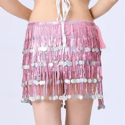 Belly Dance Dance Accessories Belt Glitter Cinch Cord Pure Color Women's Performance Training High Polyester Sequined
