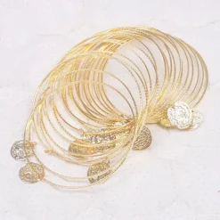 Belly Dance Dance Accessories Bracelets Copper Coin Pure Color Splicing Women's Training Performance Metal