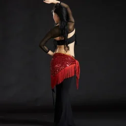 Belly Dance Hip Scarves Women's Performance Polyester Sequin / Tassel Hip Scarf