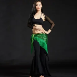 Belly Dance Hip Scarves Women's Performance Polyester Sequin / Tassel Hip Scarf
