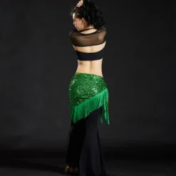 Belly Dance Hip Scarves Women's Performance Polyester Sequin / Tassel Hip Scarf